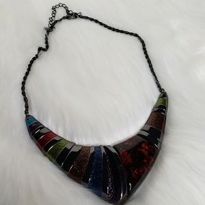 Beautiful Multicolor Silver Necklace